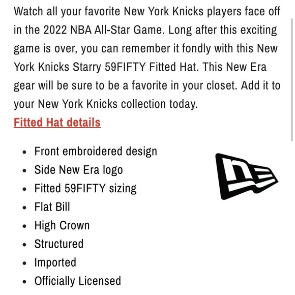 New Era 59FIFTY New York Knicks 2022 NBA All-Star Game Starry Fitted Hat 7 1/4 - Picture 8 of 8
